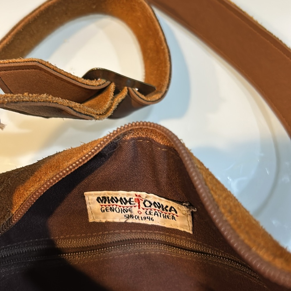 Vintage boho Minnetonka suede fringe shoulder bag purse - Picture 10 of 16